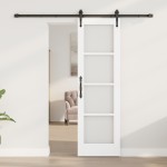 vidaXL Ușă glisantă Manual Alb 61 x 198.5 cm Lemn și metal