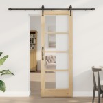Set uși glisante vidaXL cu set hardware 73.5x198.5 cm lemn masiv de pin Set uși glisante vidaXL cu set hardware 73.5x198.5 cm lemn masiv de pin