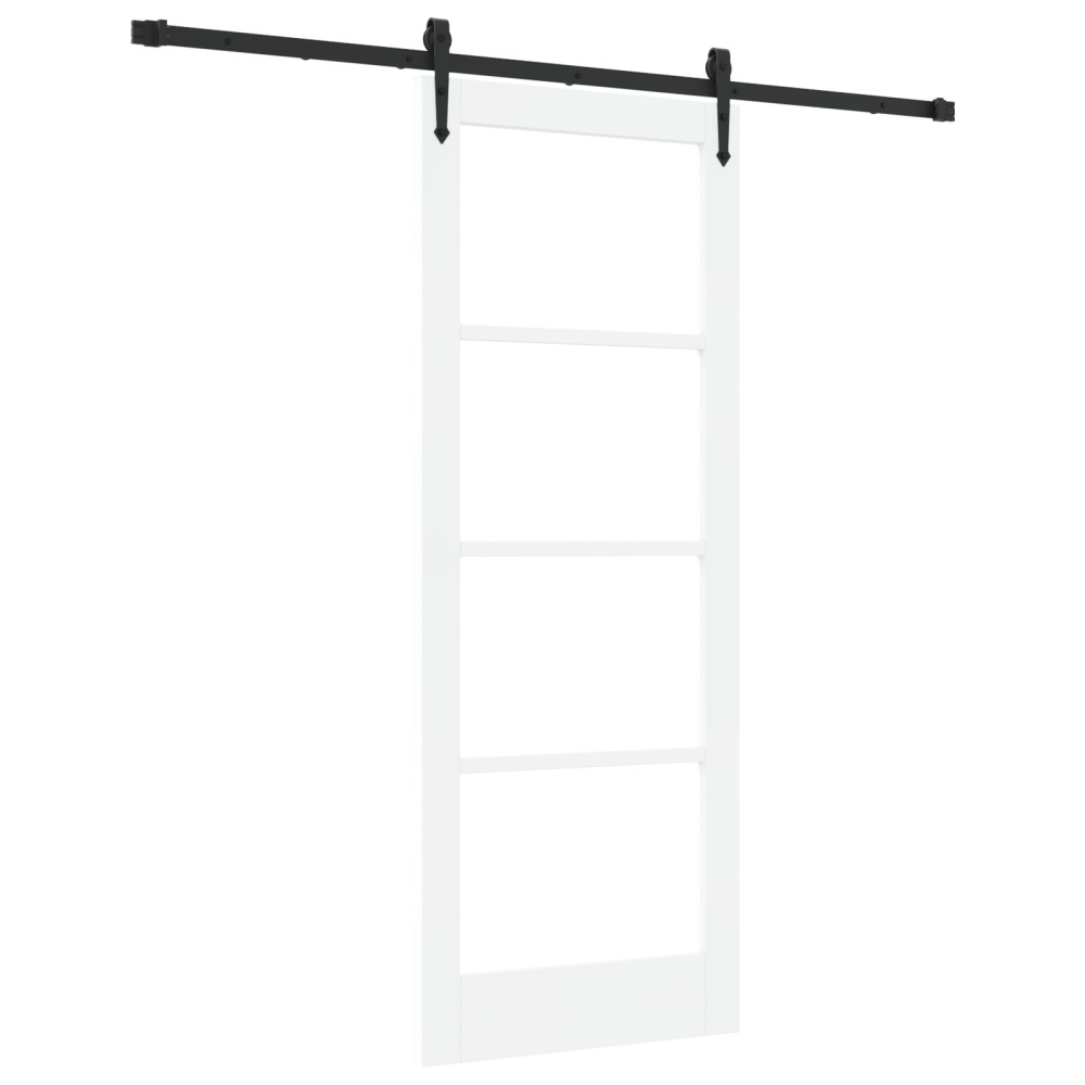 vidaXL Ușă glisantă Manual Alb 78 x 202 cm Lemn și metal