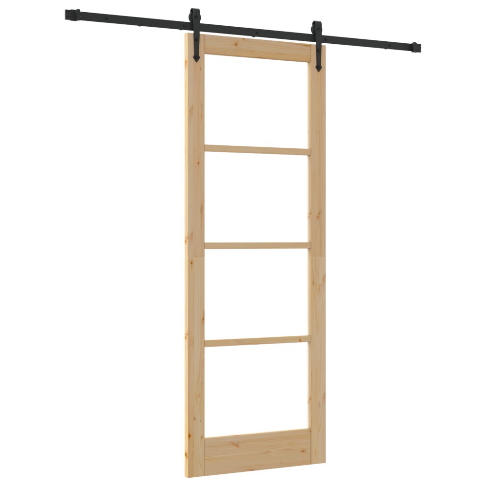 Ușa glisantă vidaXL cu set de accesorii 78x211 cm din lemn masiv de pin