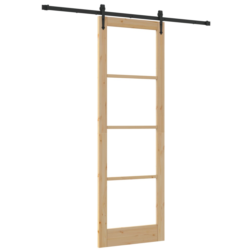 vidaXL Ușă glisantă Manual Maro 78 x 232 cm Lemn și metal