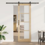 vidaXL Ușă glisantă Manual Maro 78 x 232 cm Lemn și metal vidaXL Ușă glisantă Manual Maro 78 x 232 cm Lemn și metal