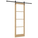 vidaXL Ușă glisantă Manual Maro 78 x 232 cm Lemn și metal vidaXL Ușă glisantă Manual Maro 78 x 232 cm Lemn și metal