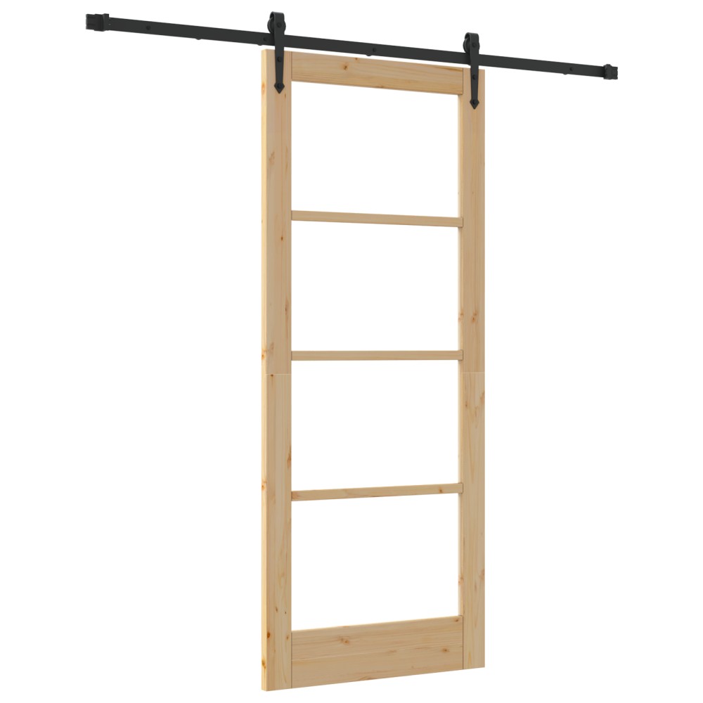 Ușă glisantă vidaXL cu feronerie 83x202 cm din lemn solid de pin