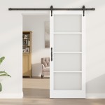 vidaXL Ușă glisantă Manual Alb 83 x 202 cm Lemn și metal