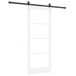 vidaXL Ușă glisantă Manual Alb 83 x 202 cm Lemn și metal