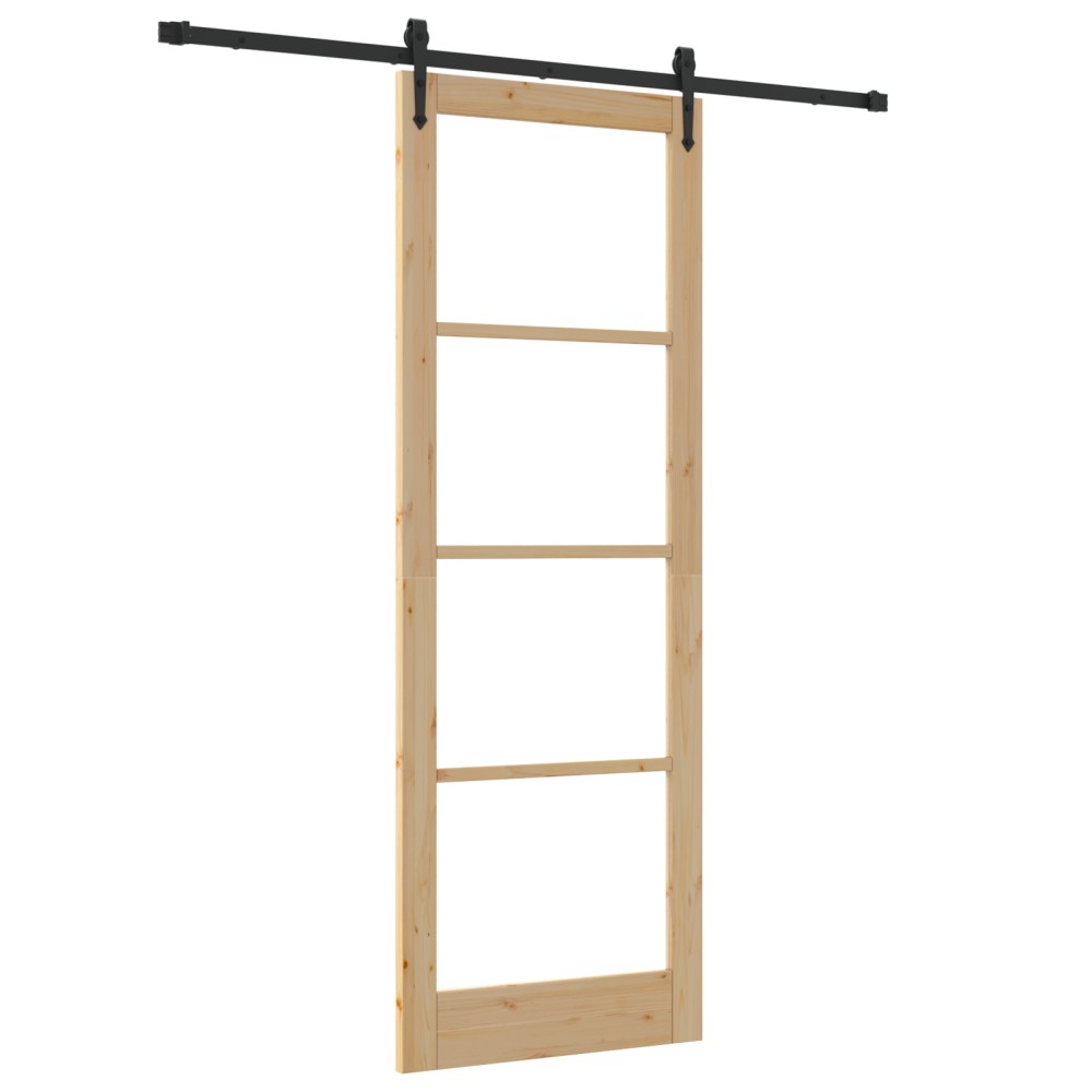 Set Ușă Glisantă vidaXL cu Set de Feronerie 83x232 cm Lemn Masiv de Pin