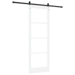 Set Ușă Glisantă vidaXL cu Accesorii Alb 83x232 cm Lemn Solid de Pin Set Ușă Glisantă vidaXL cu Accesorii Alb 83x232 cm Lemn Solid de Pin