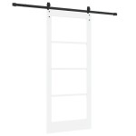 vidaXL Ușă glisantă Manual Alb 86 x 198.5 cm Lemn și metal vidaXL Ușă glisantă Manual Alb 86 x 198.5 cm Lemn și metal