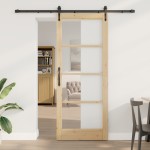 Set ușă glisantă vidaXL cu set de accesorii 86x211 cm din lemn masiv de pin Set ușă glisantă vidaXL cu set de accesorii 86x211 cm din lemn masiv de pin