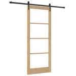 Set ușă glisantă vidaXL cu set de accesorii 86x211 cm din lemn masiv de pin Set ușă glisantă vidaXL cu set de accesorii 86x211 cm din lemn masiv de pin
