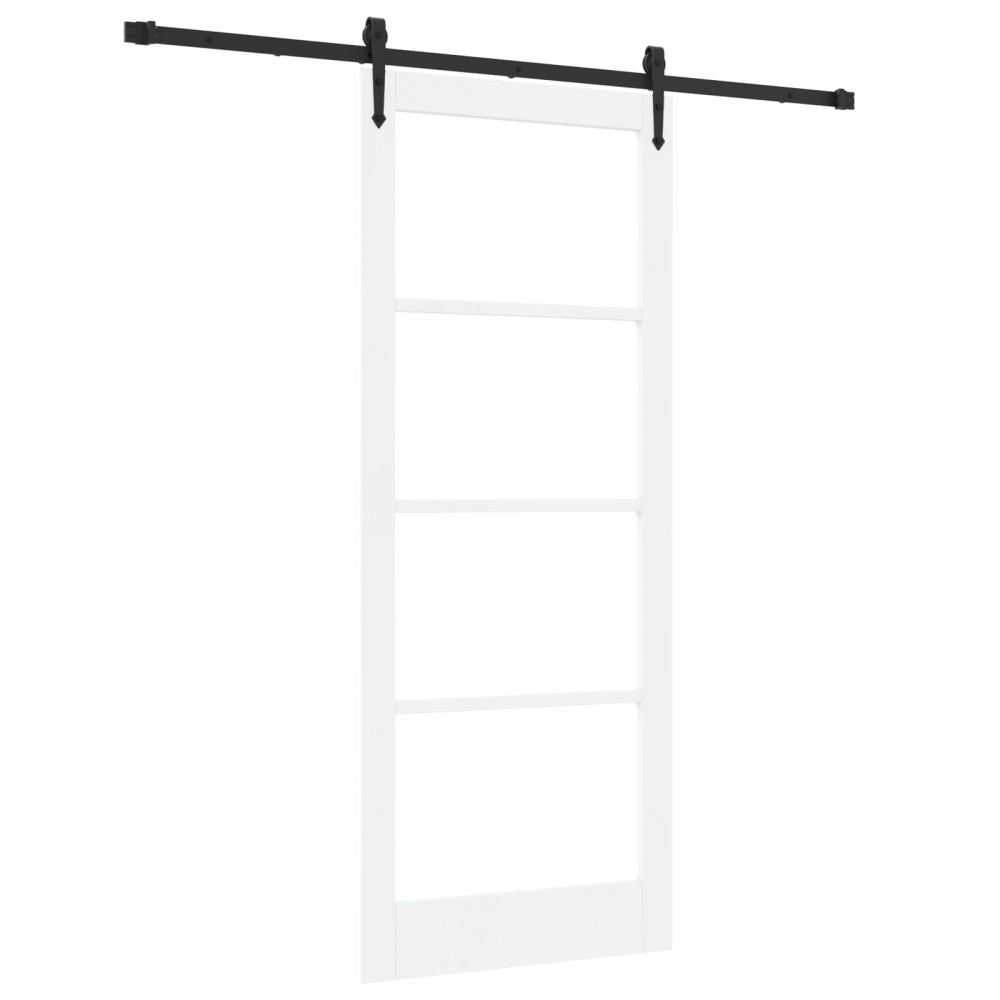 vidaXL Ușă glisantă Manual Alb 86 x 211 cm Lemn și metal