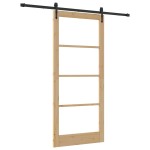 vidaXL Ușă glisantă Manual Maro 93 x 211 cm Lemn și metal
