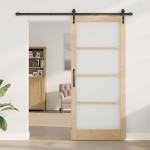 vidaXL Ușă glisantă Manual Maro 93 x 211 cm Lemn și metal