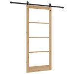 vidaXL Ușă glisantă Manual Maro 93 x 211 cm Lemn și metal