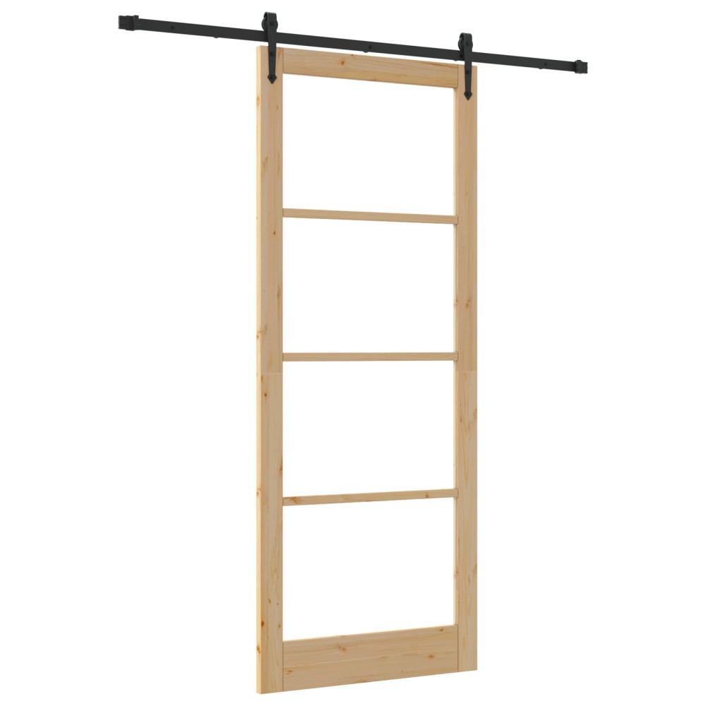 vidaXL Ușă glisantă Manual Maro 93 x 232 cm Lemn și metal