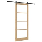 vidaXL Ușă glisantă Manual Maro 93 x 232 cm Lemn și metal