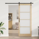 vidaXL Ușă glisantă Manual Maro 93 x 232 cm Lemn și metal