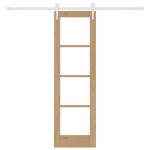 vidaXL Ușă glisantă Manual Maro 61 x 198.5 cm Lemn și metal vidaXL Ușă glisantă Manual Maro 61 x 198.5 cm Lemn și metal