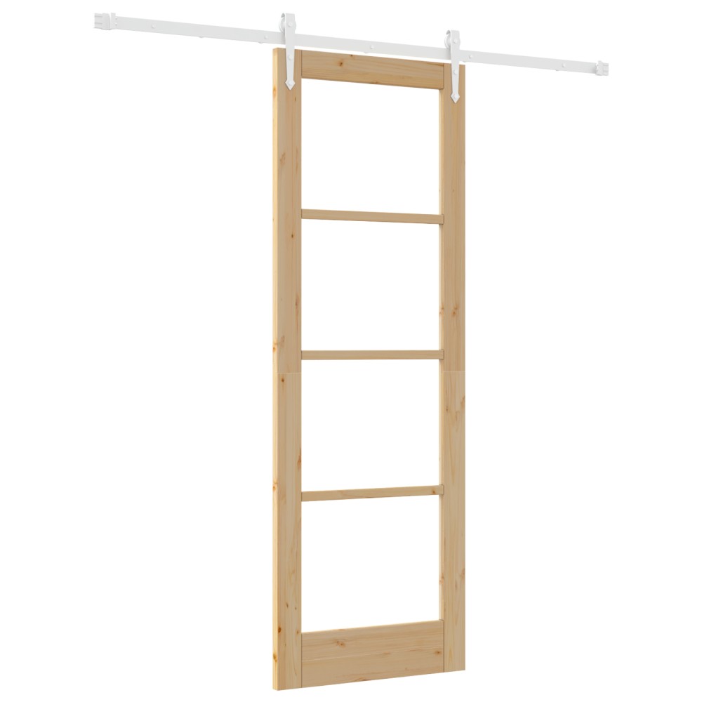 Set ușă glisantă vidaXL cu set de accesorii 73.5x211 cm Lemn masiv de pin