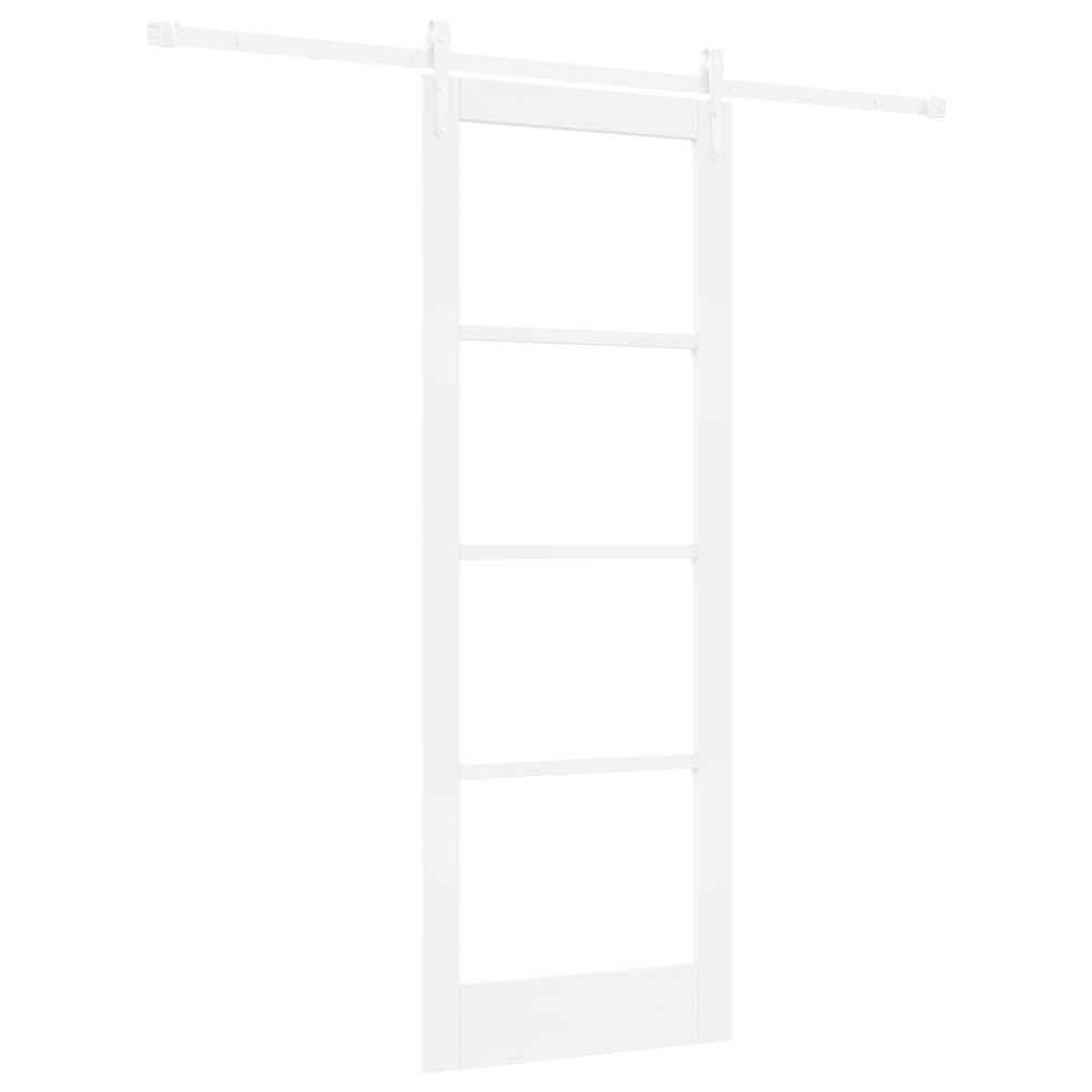 Set ușă glisantă vidaXL cu set de hardware alb 78x211 cm din lemn de pin