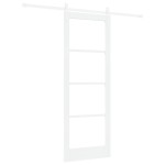 Set ușă glisantă vidaXL cu set de hardware alb 78x211 cm din lemn de pin