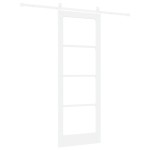 Set ușă glisantă vidaXL cu set de hardware alb 78x211 cm din lemn de pin