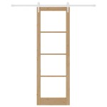 vidaXL Ușă glisantă Manual Maro 78 x 232 cm Lemn și metal vidaXL Ușă glisantă Manual Maro 78 x 232 cm Lemn și metal