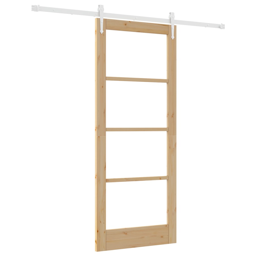 Ușa glisantă vidaXL cu set de accesorii 83x202 cm din lemn masiv de pin