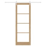 vidaXL Ușă glisantă Manual Maro 83 x 232 cm Lemn și metal