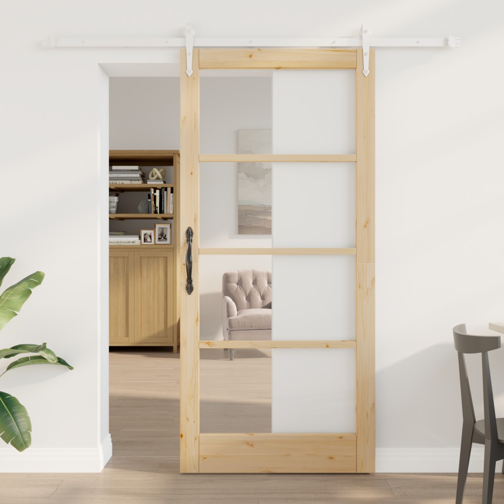 vidaXL Ușă glisantă Manual Maro 93 x 202 cm Lemn și metal
