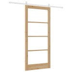 vidaXL Ușă glisantă Manual Maro 93 x 202 cm Lemn și metal