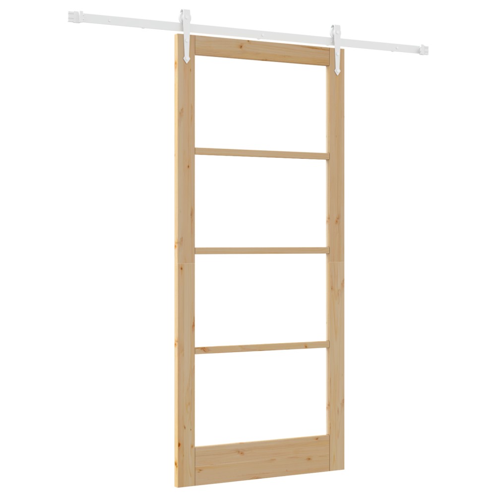 Set Ușă Glisantă vidaXL cu accesorii 93x211 cm Lemn de pin