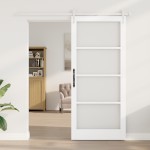 Set Ușă Glisantă vidaXL cu Fierărie Alb 93x211 cm Lemn Masiv Pin Set Ușă Glisantă vidaXL cu Fierărie Alb 93x211 cm Lemn Masiv Pin