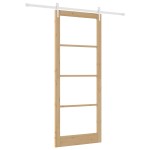 Set Ușă Glisantă vidaXL cu Kit de Feronerie 93x232 cm Lemn Masiv Pin