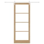 Set Ușă Glisantă vidaXL cu Kit de Feronerie 93x232 cm Lemn Masiv Pin