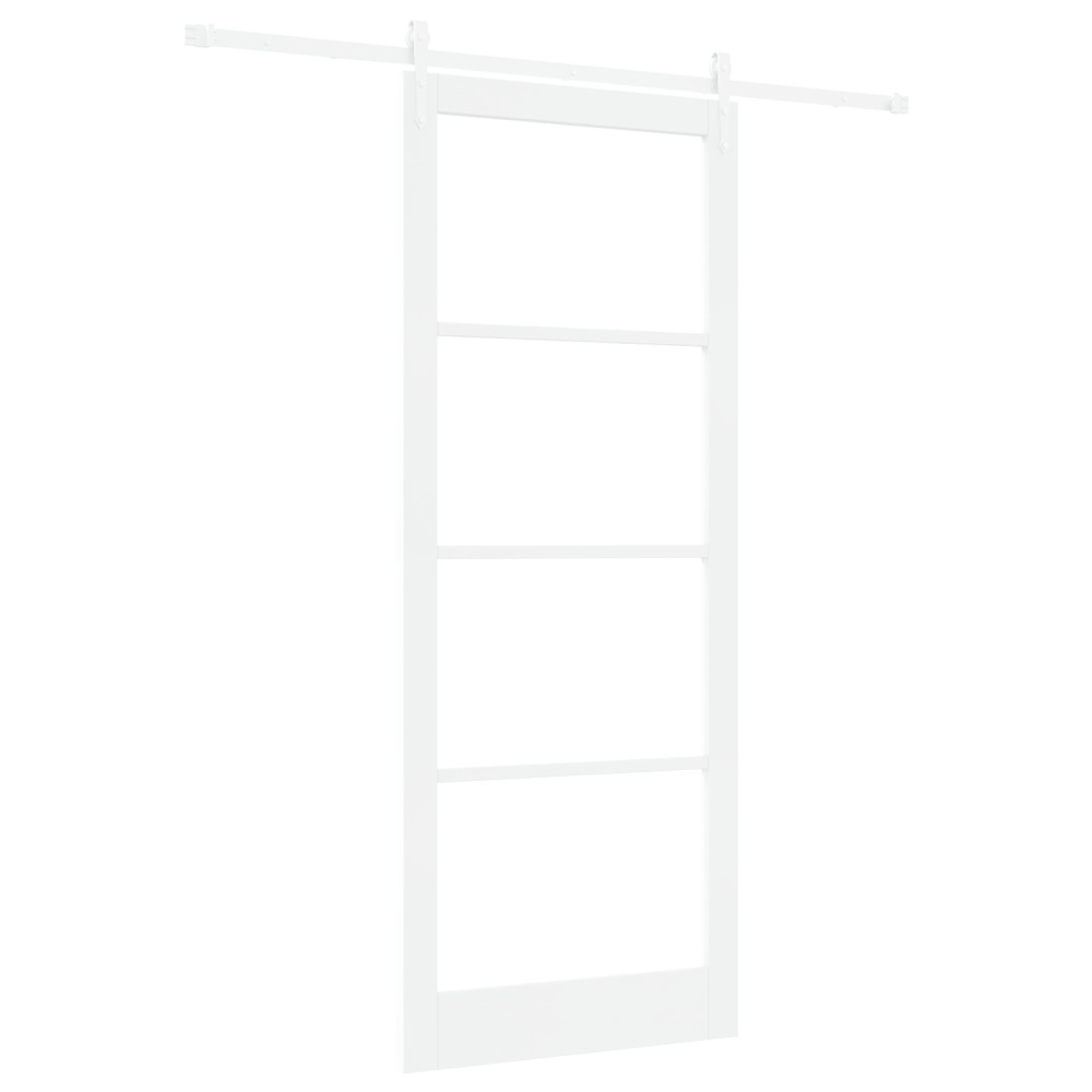 Set ușă glisantă vidaXL cu kit de montaj Alb 93x232 cm Lemn Solid Pin