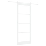 Set ușă glisantă vidaXL cu kit de montaj Alb 93x232 cm Lemn Solid Pin Set ușă glisantă vidaXL cu kit de montaj Alb 93x232 cm Lemn Solid Pin