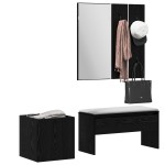 Set Mobilier pentru Hol vidaXL Lemn Ingineresc Negru Stejar Set Mobilier pentru Hol vidaXL Lemn Ingineresc Negru Stejar