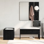 Set Mobilier pentru Hol vidaXL Lemn Ingineresc Negru Stejar Set Mobilier pentru Hol vidaXL Lemn Ingineresc Negru Stejar