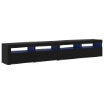 vidaXL Cabinete TV 2 buc cu lumini LED din stejar negru și lemn ingineresc