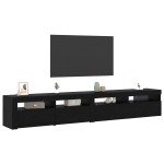 vidaXL Cabinete TV 2 buc cu lumini LED din stejar negru și lemn ingineresc