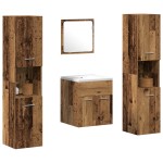 vidaXL Set Mobilier Baie Pe perete 4 pcs Lemn Vechi 41 x 38.5 x 46 cm vidaXL Set Mobilier Baie Pe perete 4 pcs Lemn Vechi 41 x 38.5 x 46 cm
