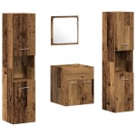 vidaXL Set Mobilier Baie Pe perete 4 pcs Lemn Vechi 41 x 38.5 x 46 cm vidaXL Set Mobilier Baie Pe perete 4 pcs Lemn Vechi 41 x 38.5 x 46 cm