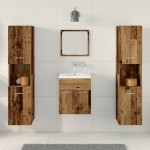 vidaXL Set Mobilier Baie Pe perete 4 pcs Lemn Vechi 41 x 38.5 x 46 cm vidaXL Set Mobilier Baie Pe perete 4 pcs Lemn Vechi 41 x 38.5 x 46 cm