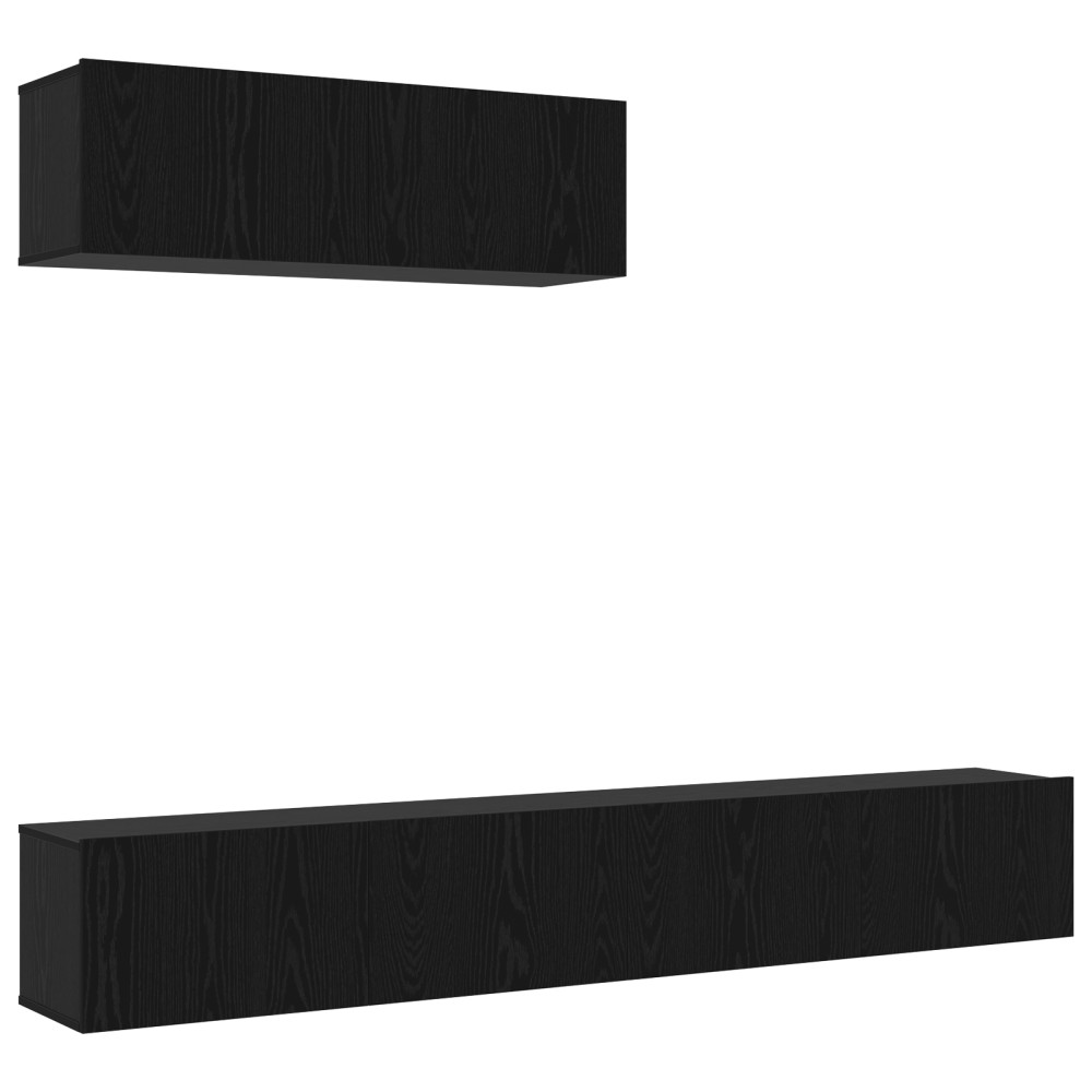 vidaXL Set Dulapuri TV Pe perete 3 pcs Stejar negru 200 x 30 x 30 cm