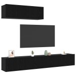 vidaXL Set Dulapuri TV Pe perete 3 pcs Stejar negru 200 x 30 x 30 cm vidaXL Set Dulapuri TV Pe perete 3 pcs Stejar negru 200 x 30 x 30 cm
