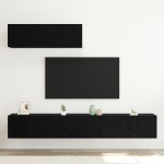 vidaXL Set Dulapuri TV Pe perete 3 pcs Stejar negru 200 x 30 x 30 cm vidaXL Set Dulapuri TV Pe perete 3 pcs Stejar negru 200 x 30 x 30 cm