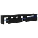 Cabinete pentru TV vidaXL 2 buc cu Lumini LED Stejar Negru Lemn Prelucrat Cabinete pentru TV vidaXL 2 buc cu Lumini LED Stejar Negru Lemn Prelucrat