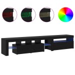Cabinete pentru TV vidaXL 2 buc cu Lumini LED Stejar Negru Lemn Prelucrat Cabinete pentru TV vidaXL 2 buc cu Lumini LED Stejar Negru Lemn Prelucrat